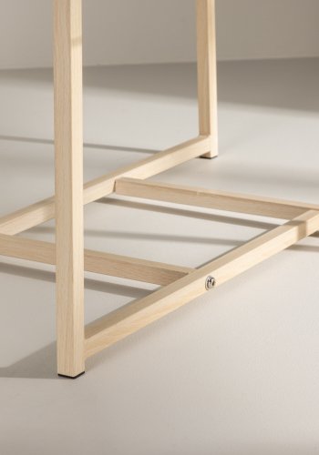 VENTURE DESIGN Hybrid salongbord, firkantet - glass og naturlig stl (80x80)