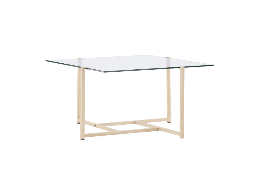 VENTURE DESIGN Hybrid salongbord, firkantet - glass og naturlig stl (80x80)
