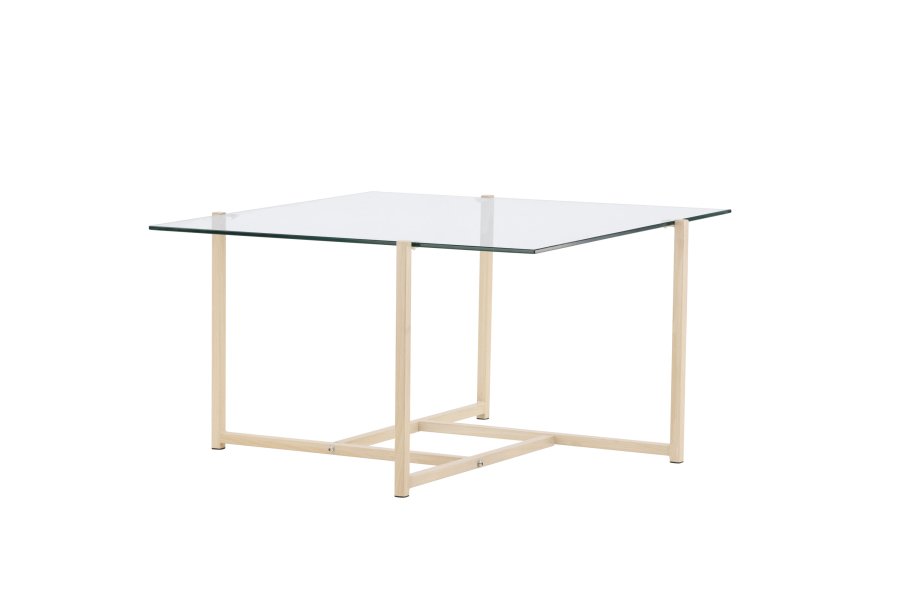 VENTURE DESIGN Hybrid salongbord, firkantet - glass og naturlig stl (80x80)