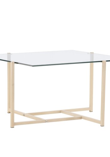 VENTURE DESIGN Hybrid salongbord, firkantet - glass og naturlig stl (80x80)