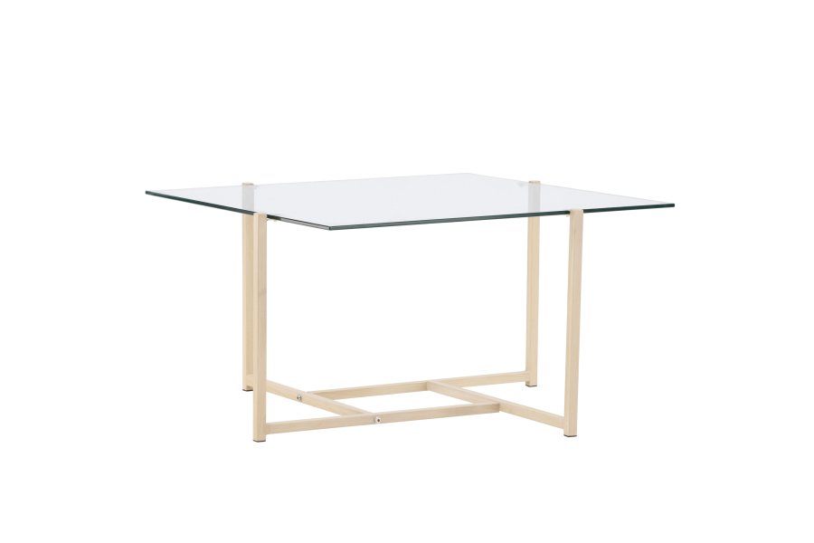 VENTURE DESIGN Hybrid salongbord, firkantet - glass og naturlig stl (80x80)