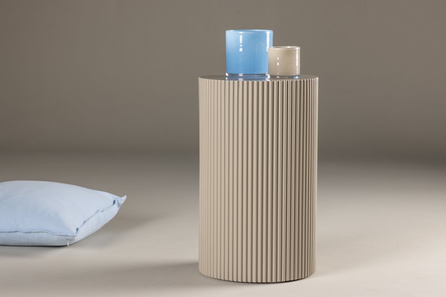 VENTURE DESIGN Lenox sidebord, rund - beige MDF (30,5)