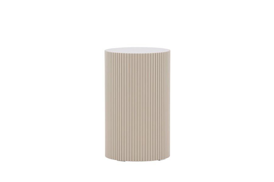 VENTURE DESIGN Lenox sidebord, rund - beige MDF (30,5)