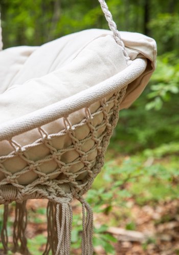 VENTURE DESIGN Hamtic utendrs hengestol, m. pute - hvitt stoff og tau