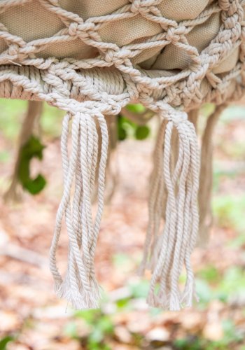 VENTURE DESIGN Hamtic utendrs hengestol, m. pute - hvitt stoff og tau