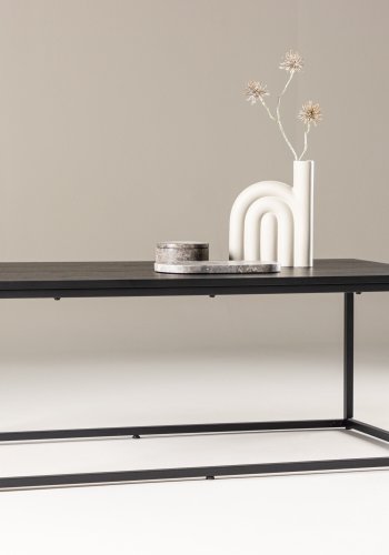 VENTURE DESIGN Mallan salongbord, rektangulrt - svart MDF og stl (60x120)