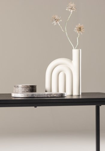 VENTURE DESIGN Mallan salongbord, rektangulrt - svart MDF og stl (60x120)