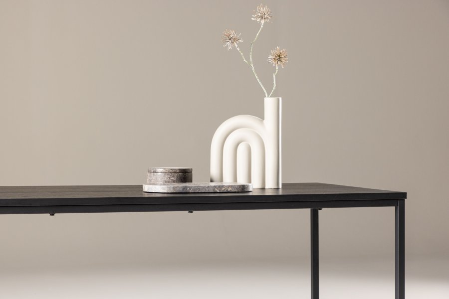 VENTURE DESIGN Mallan salongbord, rektangulrt - svart MDF og stl (60x120)