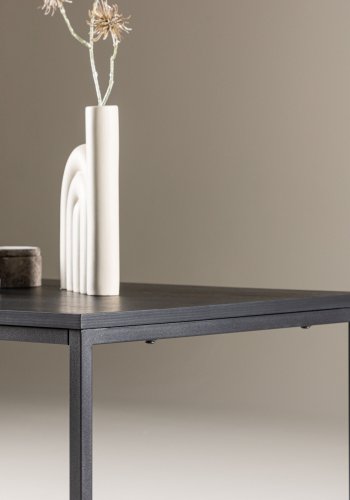 VENTURE DESIGN Mallan salongbord, rektangulrt - svart MDF og stl (60x120)