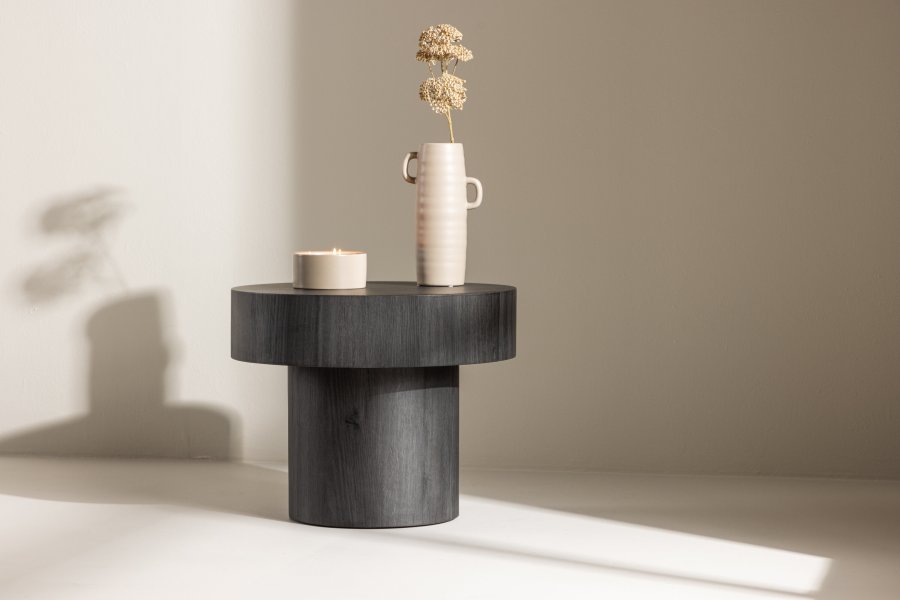 VIND COLLECTION Malung sidebord, rundt - svart MDF (50)