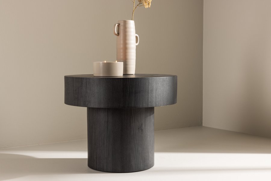 VIND COLLECTION Malung sidebord, rundt - svart MDF (50)