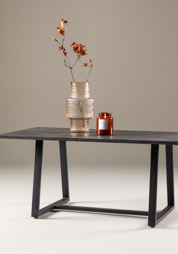 VENTURE DESIGN Plankton salongbord, rektangulrt - svart MDF og stl (110x60)