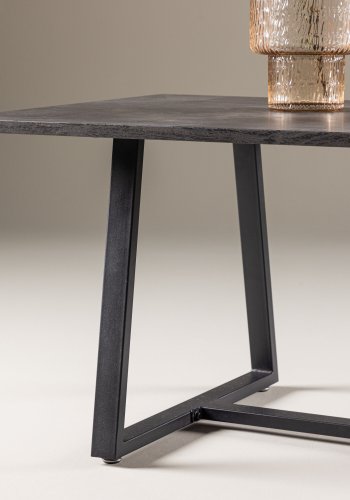 VENTURE DESIGN Plankton salongbord, rektangulrt - svart MDF og stl (110x60)