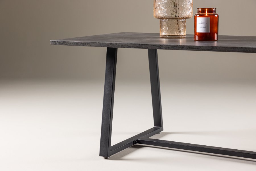 VENTURE DESIGN Plankton salongbord, rektangulrt - svart MDF og stl (110x60)