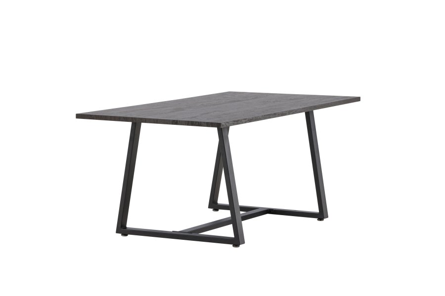 VENTURE DESIGN Plankton salongbord, rektangulrt - svart MDF og stl (110x60)