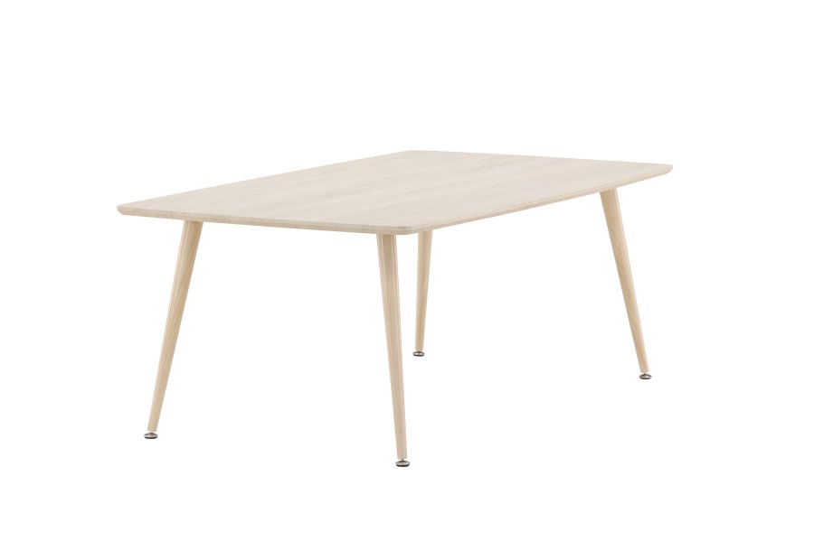 VENTURE DESIGN Plaza salongbord, rektangulrt - hvitkalket MDF og stl (70x120)