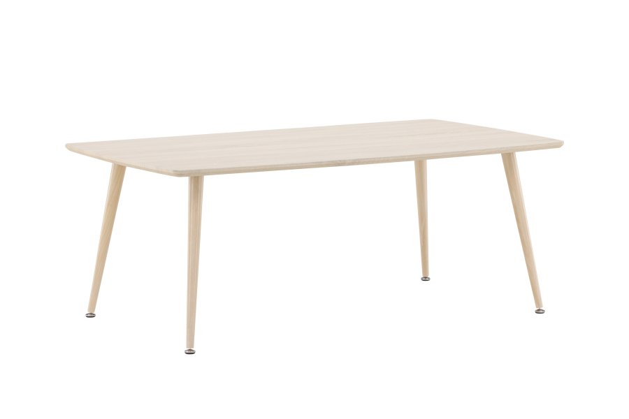 VENTURE DESIGN Plaza salongbord, rektangulrt - hvitkalket MDF og stl (70x120)