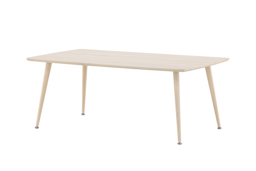 VENTURE DESIGN Plaza salongbord, rektangulrt - hvitkalket MDF og stl (70x120)