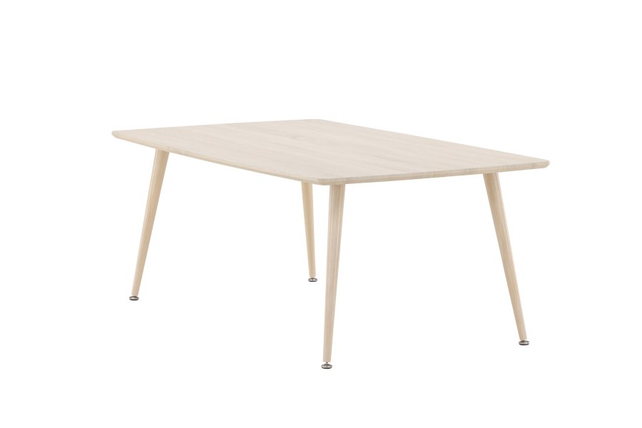 VENTURE DESIGN Plaza salongbord, rektangulrt - hvitkalket MDF og stl (70x120)