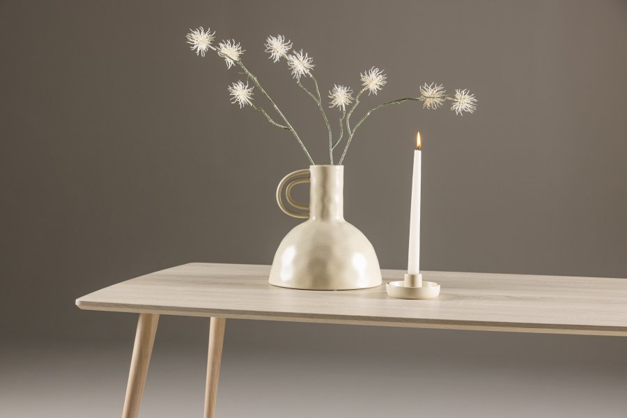 VENTURE DESIGN Plaza salongbord, rektangulrt - hvitkalket MDF og stl (70x120)