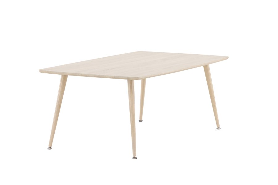 VENTURE DESIGN Plaza salongbord, rektangulrt - hvitkalket MDF og stl (70x120)