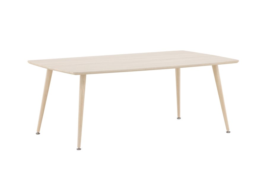 VENTURE DESIGN Plaza salongbord, rektangulrt - hvitkalket MDF og stl (70x120)
