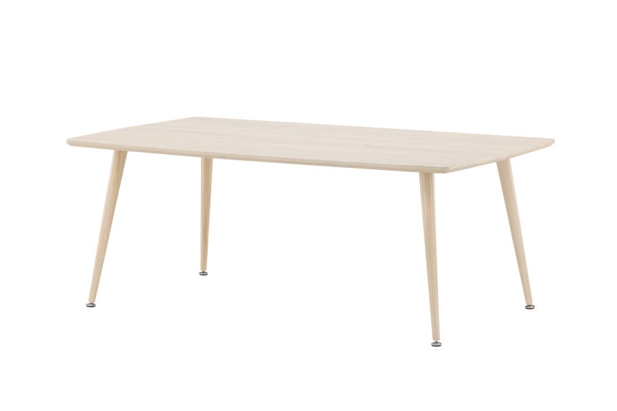 VENTURE DESIGN Plaza salongbord, rektangulrt - hvitkalket MDF og stl (70x120)