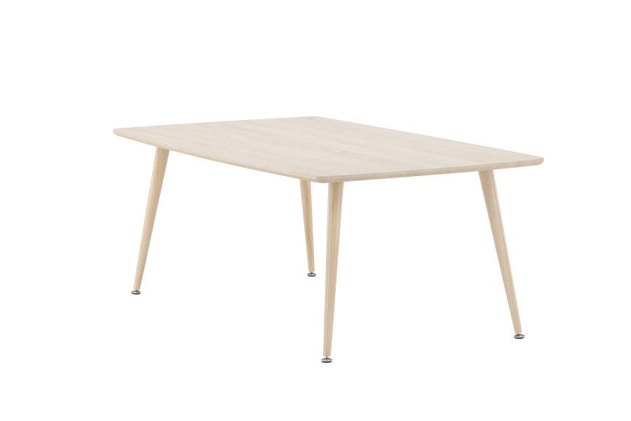 VENTURE DESIGN Plaza salongbord, rektangulrt - hvitkalket MDF og stl (70x120)