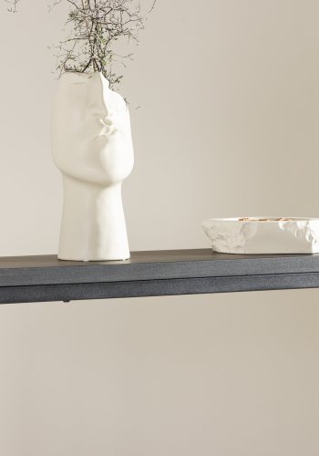 VENTURE DESIGN Rise sidebord, rektangulrt - svart MDF og stl (30x110)