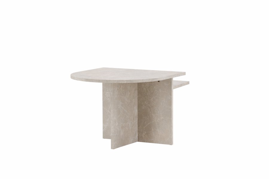 VENTURE DESIGN Sala salongbord - beige marmorlook MDF (60x60) 40x40) (sett med 2)