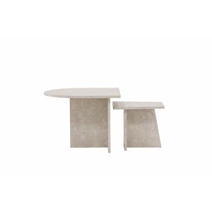 VENTURE DESIGN Sala soffbord - beige marmorlook MDF (60x60) 40x40) (set med 2)