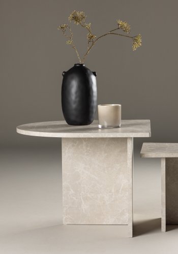 VENTURE DESIGN Sala salongbord - beige marmorlook MDF (60x60) 40x40) (sett med 2)