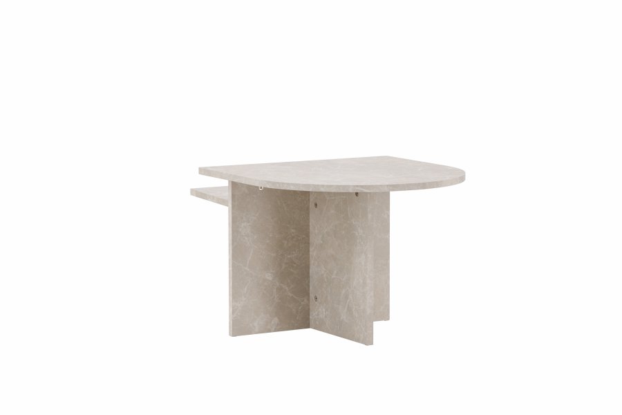 VENTURE DESIGN Sala salongbord - beige marmorlook MDF (60x60) 40x40) (sett med 2)