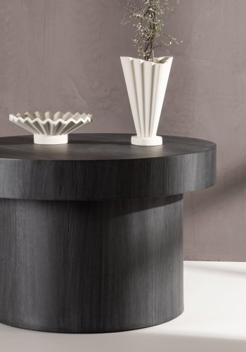 VENTURE DESIGN Malung salongbord, rundt - svart MDF (80)