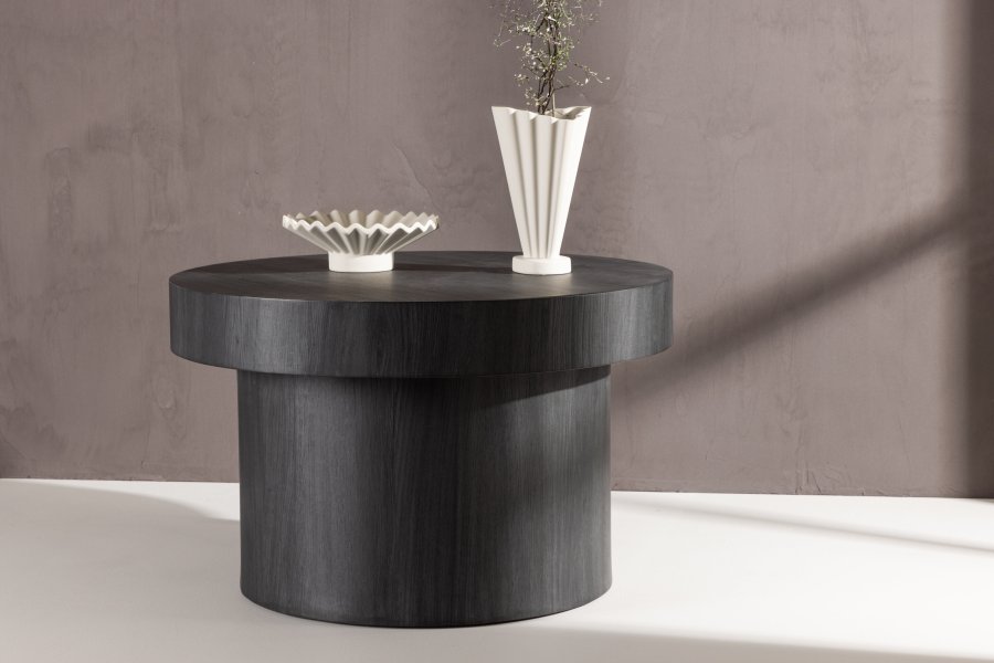 VENTURE DESIGN Malung salongbord, rundt - svart MDF (80)