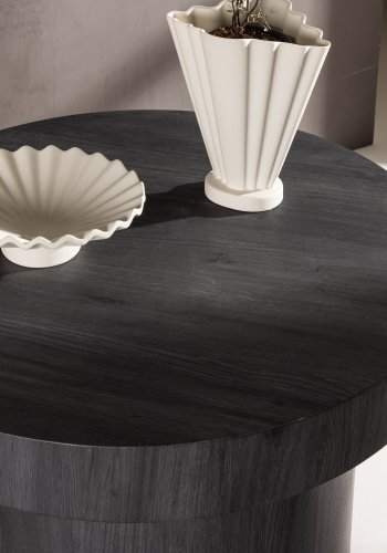VENTURE DESIGN Malung salongbord, rundt - svart MDF (80)