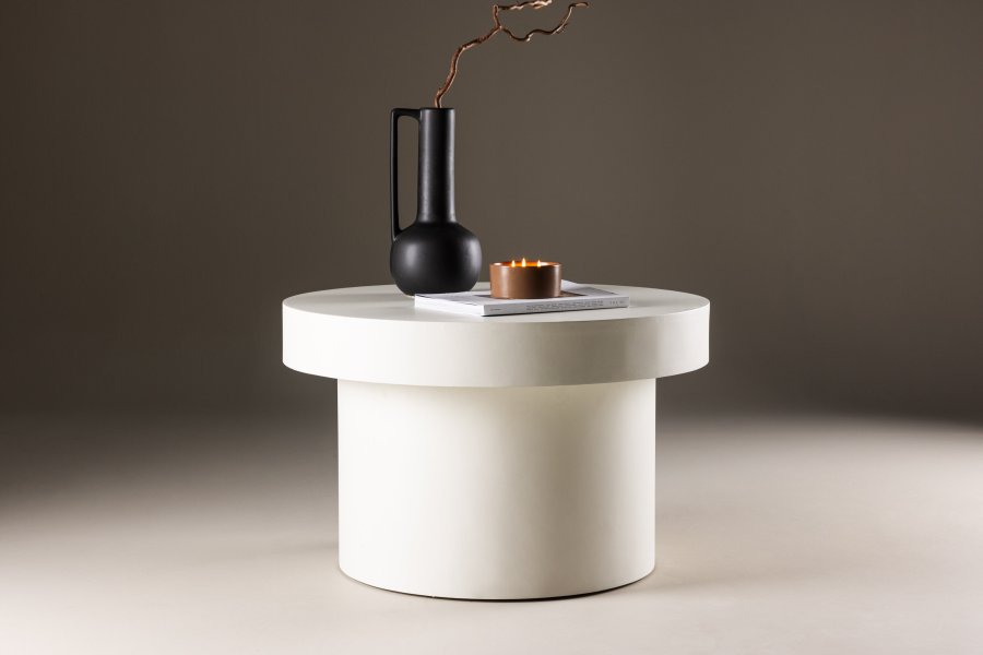 VENTURE DESIGN Malung salongbord, rundt - hvit MDF (80)