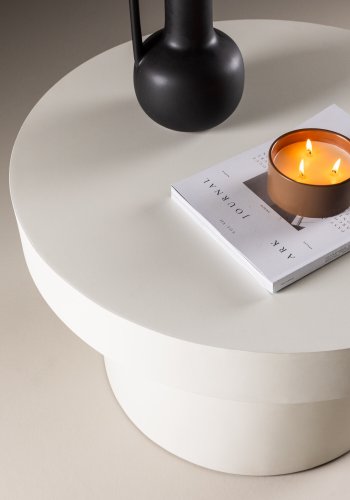 VENTURE DESIGN Malung salongbord, rundt - hvit MDF (80)