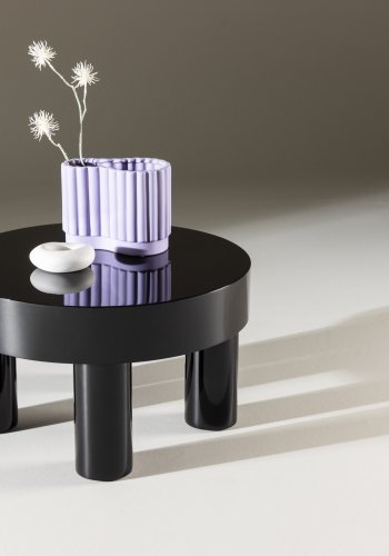 VENTURE DESIGN Varberg salongbord, rundt - blank svart MDF (60)