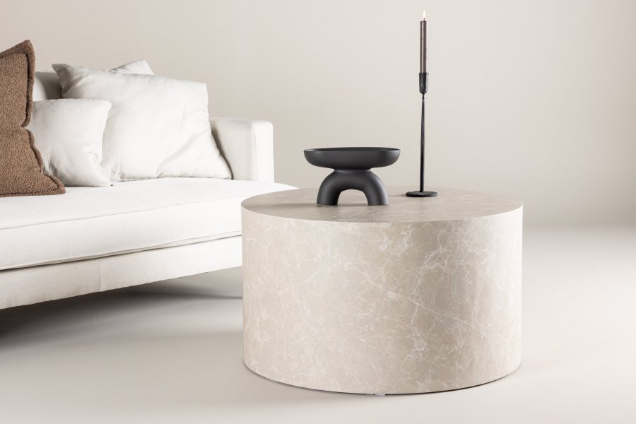 VENTURE DESIGN York salongbord, rundt - beige MDF (80)