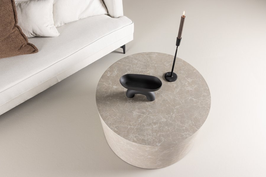 VENTURE DESIGN York salongbord, rundt - beige MDF (80)