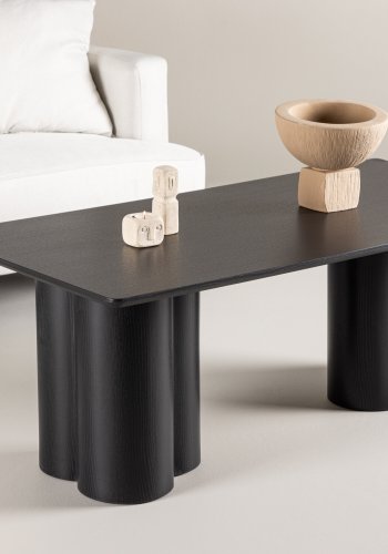 VENTURE DESIGN Olivia salongbord, rektangulrt - svart 3D papir MDF (60x120)