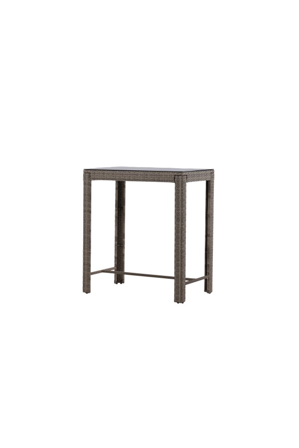 VENTURE DESIGN Alo utendrs barbord, rektangulrt - glass, gr polyrattan og stl (100x60)