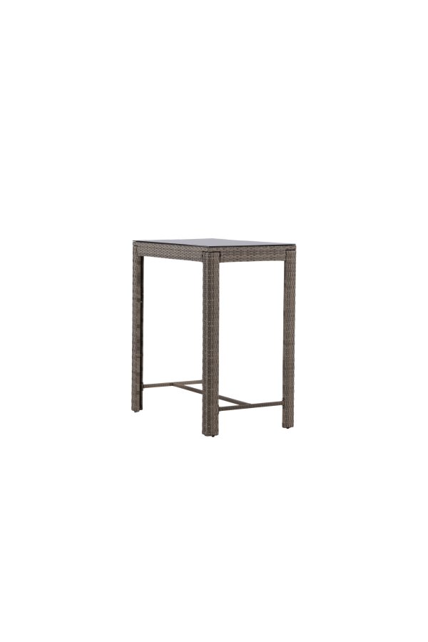 VENTURE DESIGN Alo utendrs barbord, rektangulrt - glass, gr polyrattan og stl (100x60)