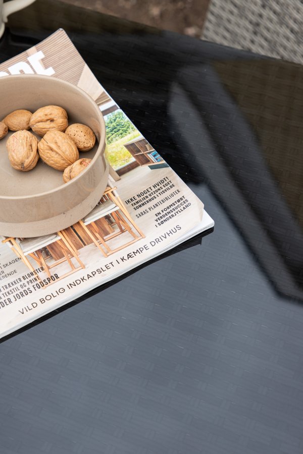 VENTURE DESIGN Alo utendrs barbord, rektangulrt - glass, gr polyrattan og stl (100x60)