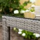 VENTURE DESIGN Alo utendrs barbord, rektangulrt - glass, gr polyrattan og stl (100x60)
