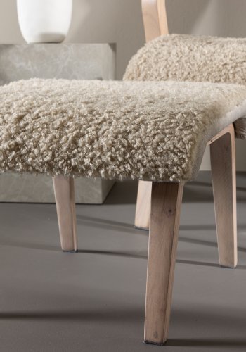 VENTURE DESIGN Frö Sessel mit Fußhocker und Nackenkissen – braunes Polyester und Sperrholz