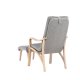 VENTURE DESIGN Frö Sessel mit Fußhocker und Nackenkissen - hellgraues Polyester und Eichenfurnier