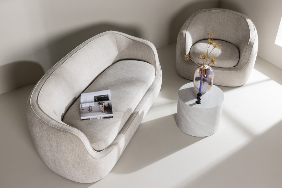 VENTURE DESIGN Elio 3 pers. sofa - lysegr polyester