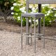 VENTURE DESIGN Alo Outdoor-Barhocker mit Fußstütze – graues Polyrattan und Aluminium